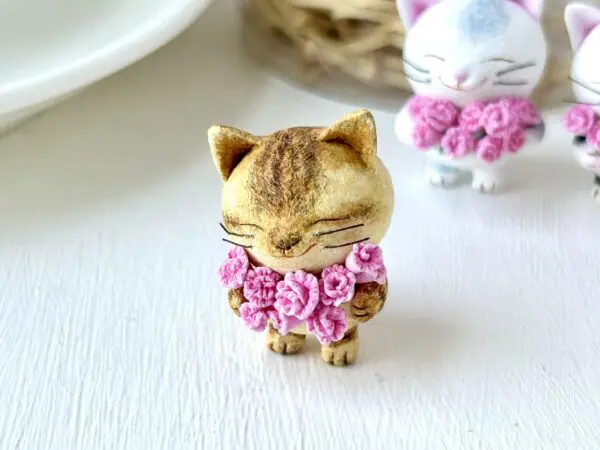 花束猫さん・カーネーション キジトラ