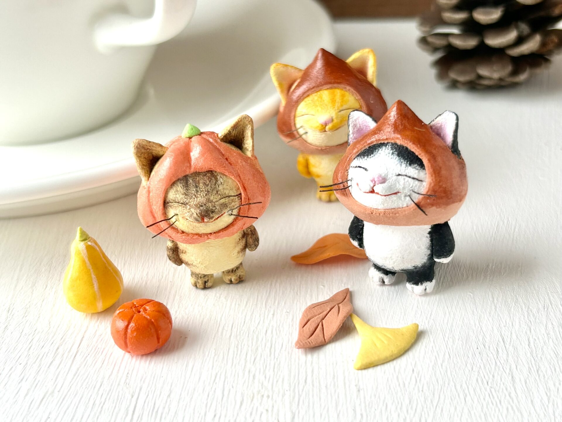 猫さんが、秋の味覚をかぶります＾＾